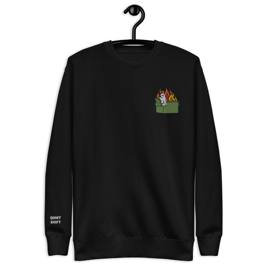 Quiet Shift - Embroidered Crewneck Sweatshirt