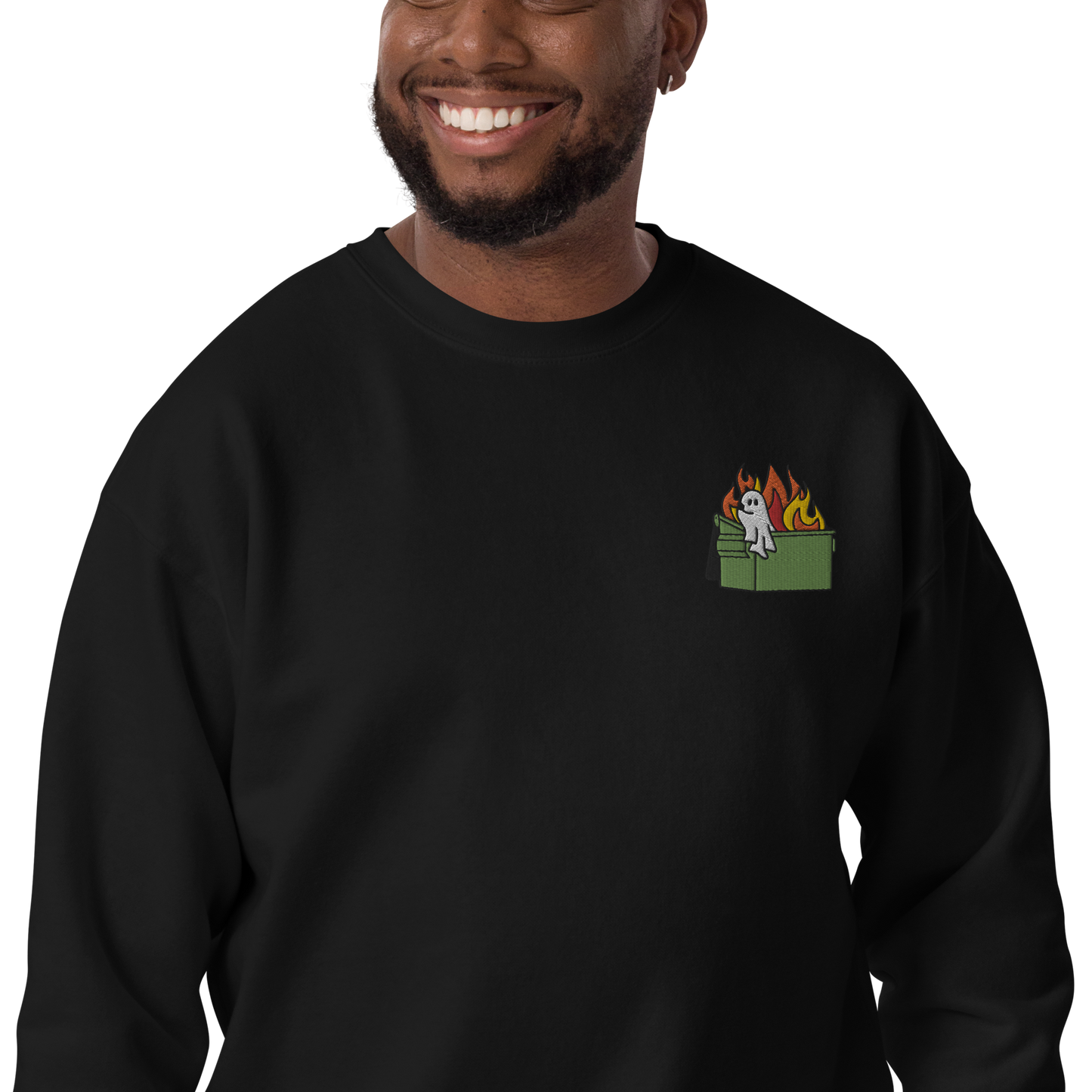 Quiet Shift - Embroidered Crewneck Sweatshirt