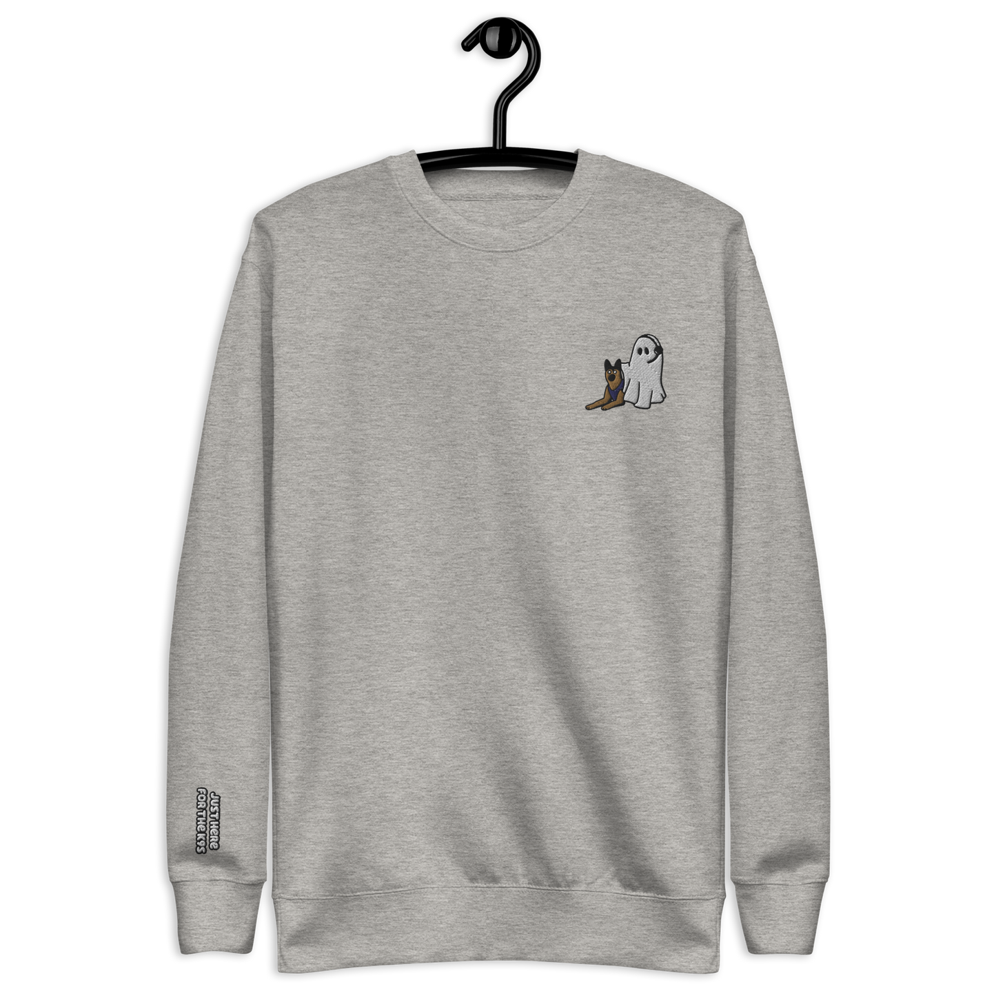 Just Here For the K9s - Embroidered Crewneck Sweatshirt