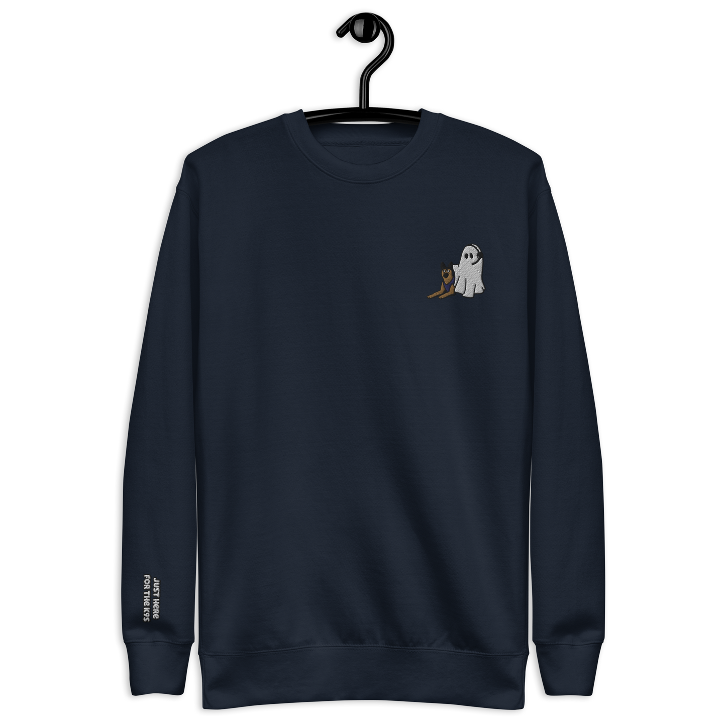 Just Here For the K9s - Embroidered Crewneck Sweatshirt